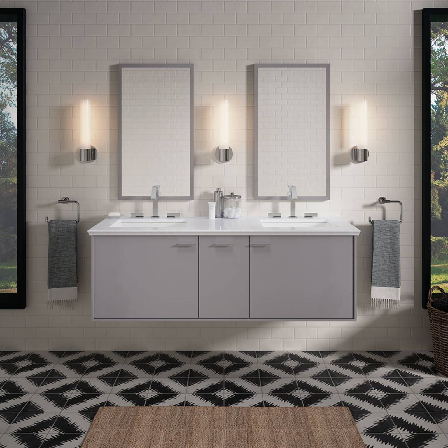 Vanity Jute Para Cuarto De Ba&ntilde;o Gris,,hi-res image number null