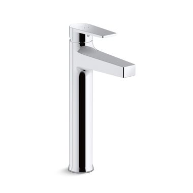 Llave Monomando Alta Para Lavabo L&iacute;nea Taut En Cromo Pulido