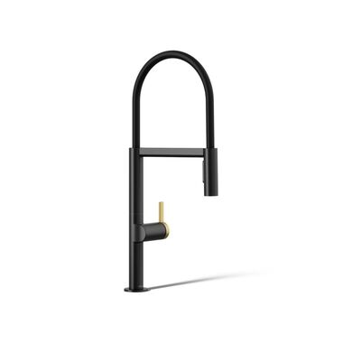 Llave de cocina Components en negro con dorado