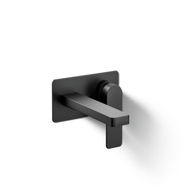 Llave De Muro Para Lavabo L&iacute;nea Parallel En Negro Mate