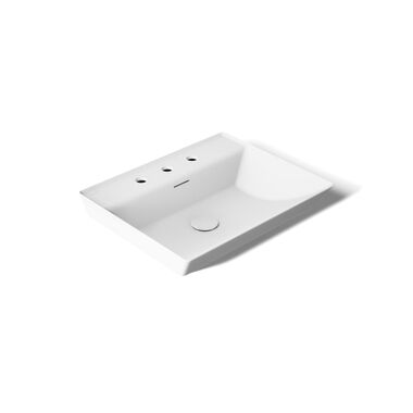 Lavabo Vessel Brazn Con Tres Orificios En Blanco