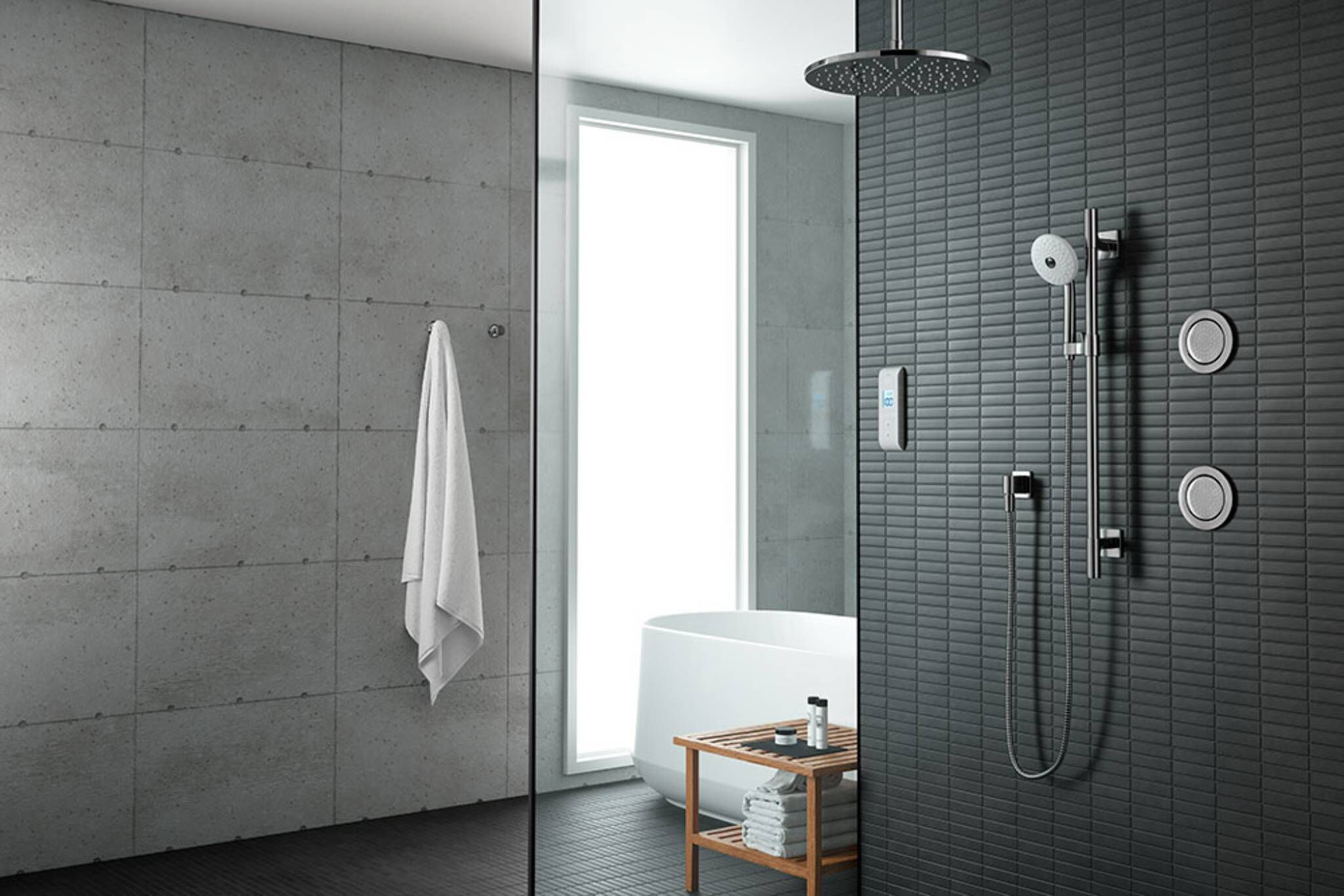 Spray rociador para regadera línea Water Tile en cromo pulido,,hi-res image number null