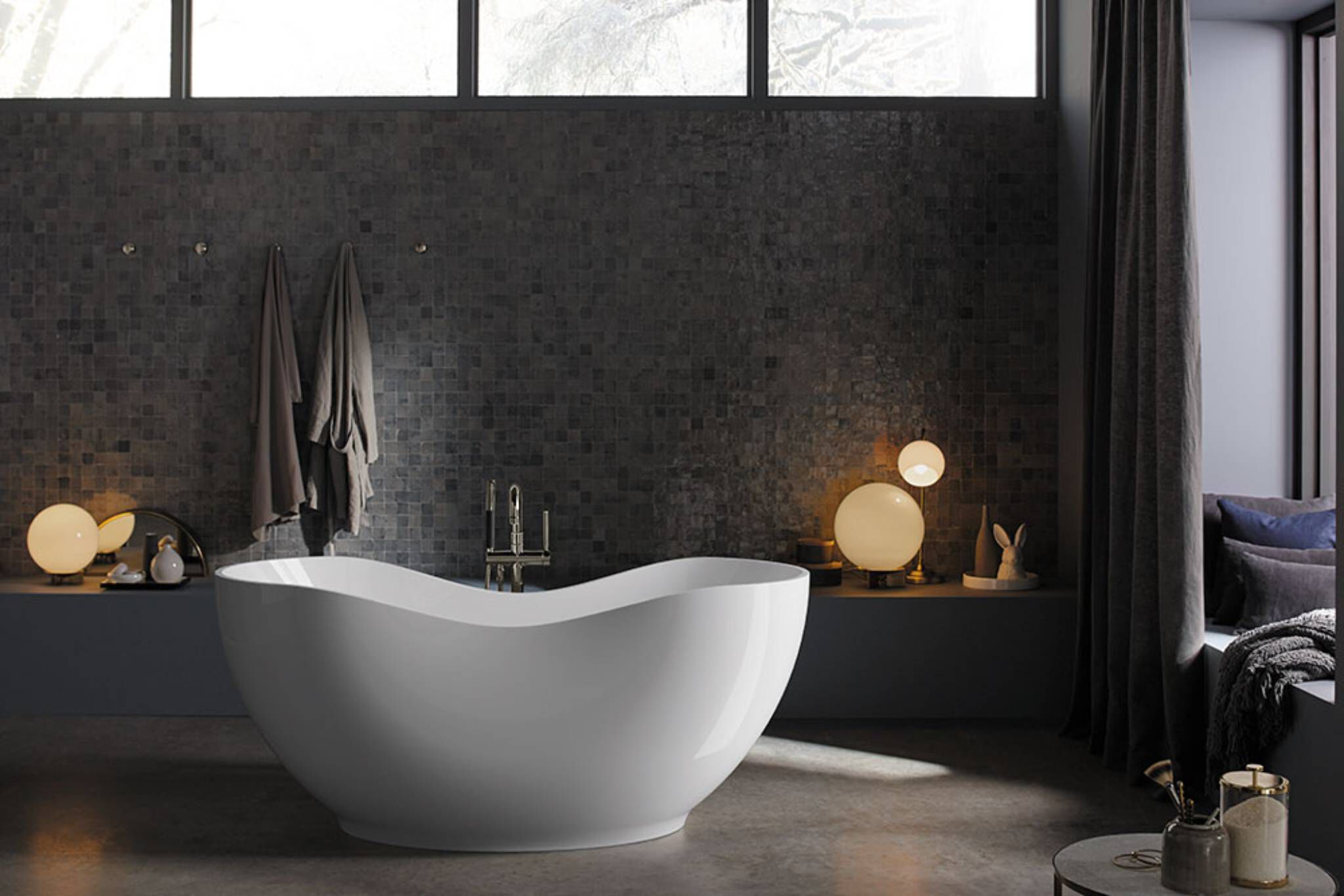 Tina freestanding línea Abrazo en blanco,,hi-res image number null