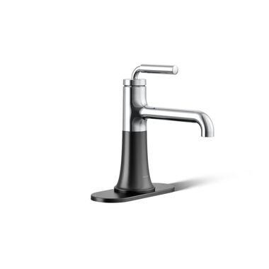 Llave monomando baja para lavabo Tone Cromo pulido / Negro Mate