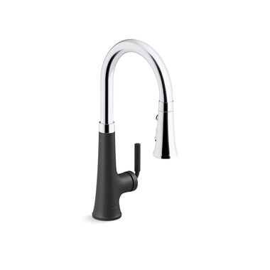 Llave de cocina con rociador Tone cromo pulido y negro Mate