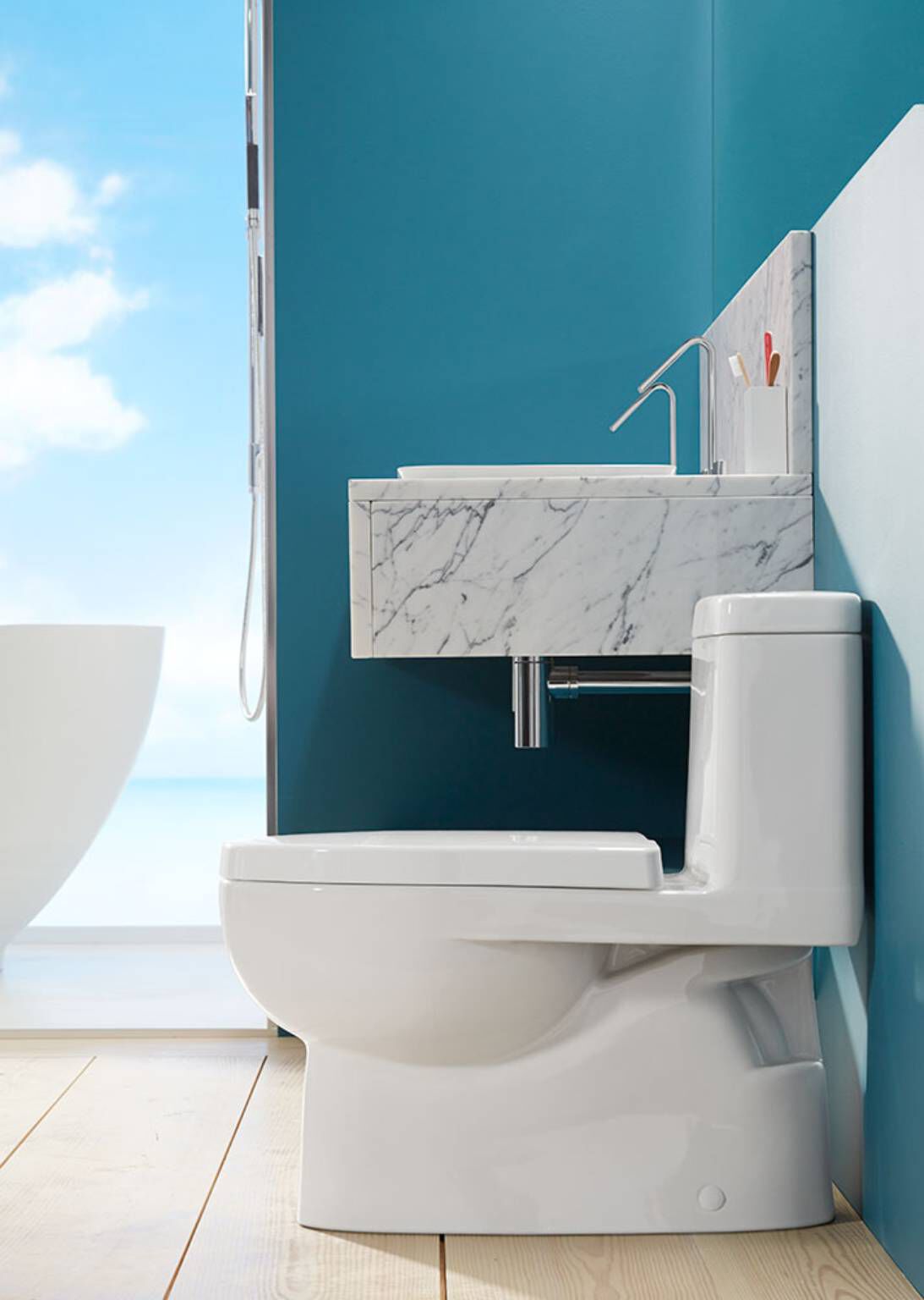 Sanitario una pieza doble descarga línea Reach,,hi-res image number null