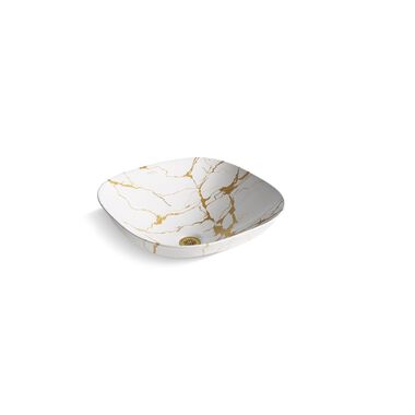 Lavabo Aureus blanco con dorado